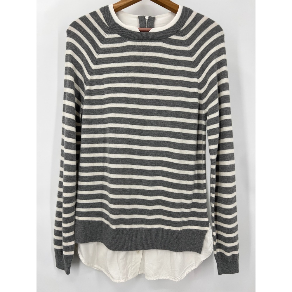 Joie Womens S Striped Sweater Top Wool Viscose Pullover Heritage Preppy Soft